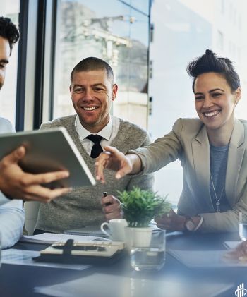A team of business consultants in a meeting