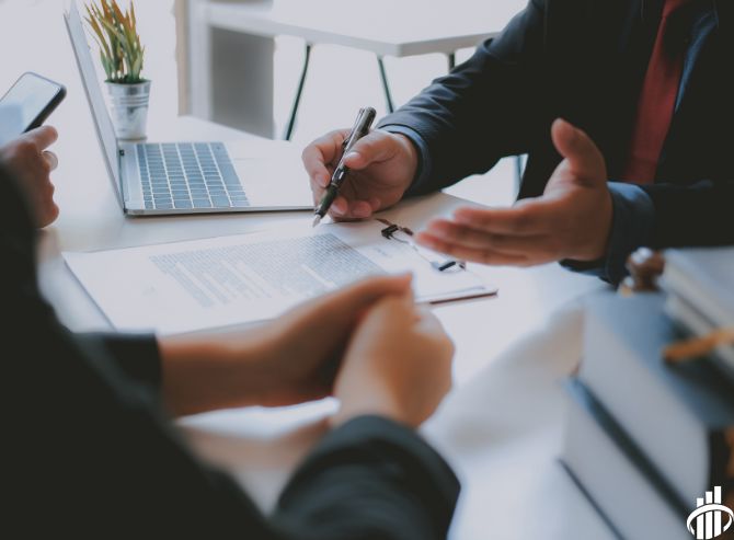 A business professional making a decision